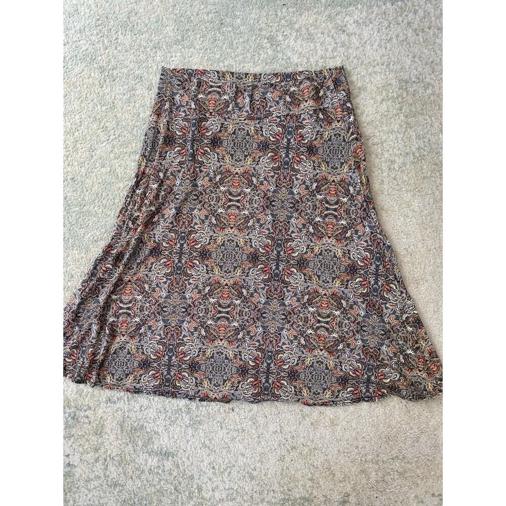Salaam Size Large Colorful Skirt Floral Boho Bohemian Flowy Pull On Stretch